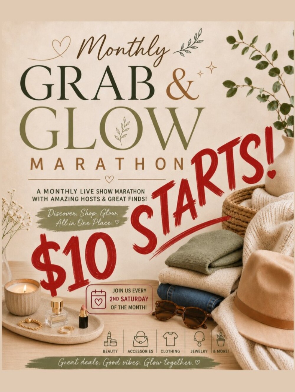 💕🦋Monthly Grab & Glam Marathon - 2nd Saturdays🦋💕